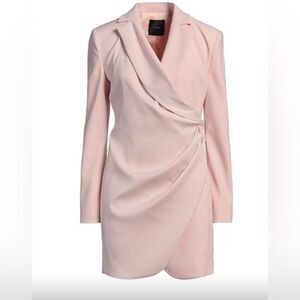 Pinko Pink Tan Asymmetrical Wrap Dress